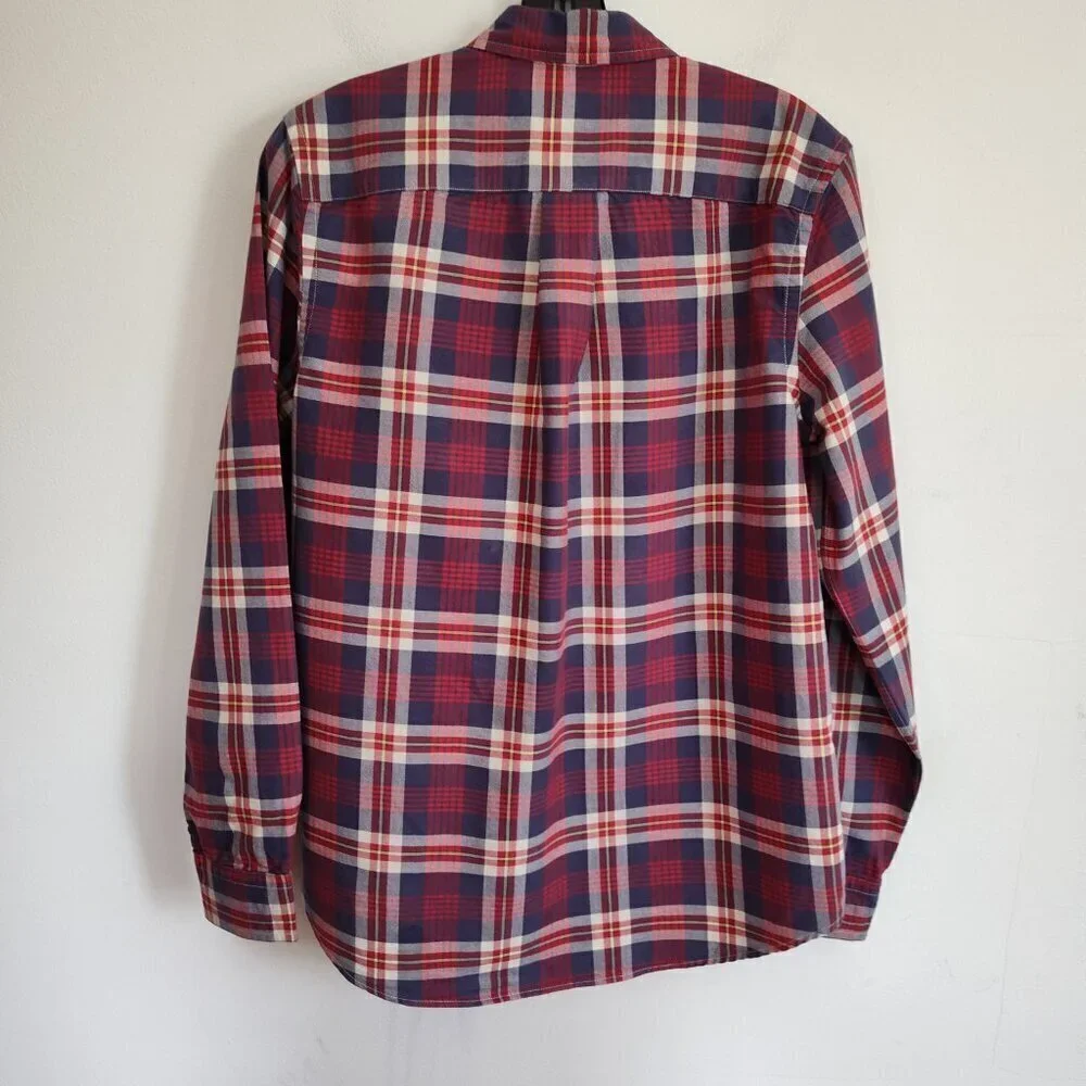 Boys SZ XL (18-20) Ralph Lauren Red/Cream/Multi Plaid Long-Sleeve Dress …